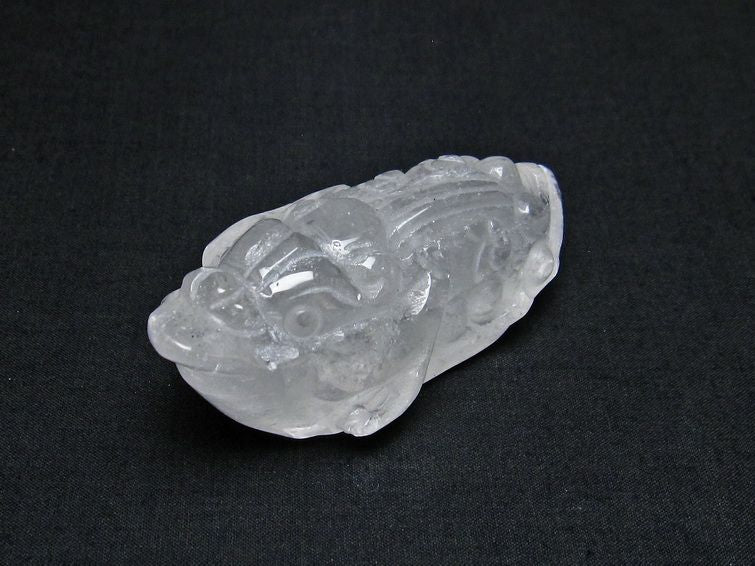 水晶 手彫り 置物 キンセン 金蟾 一点物 144-152