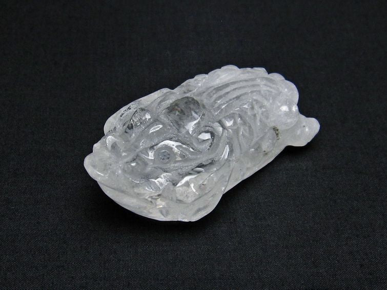 水晶 手彫り 置物 キンセン 金蟾 一点物 144-176