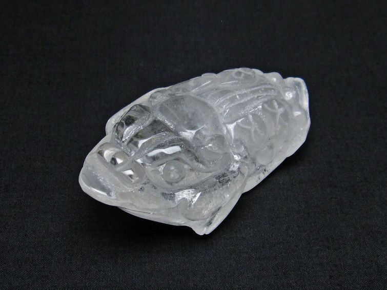 水晶 手彫り 置物 キンセン 金蟾 一点物 144-182