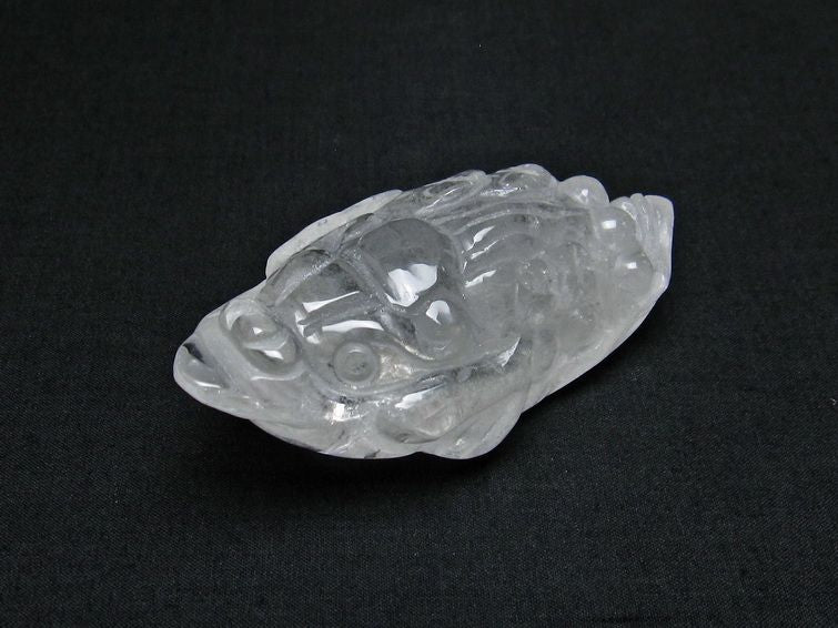 水晶 手彫り 置物 キンセン 金蟾 一点物 144-183