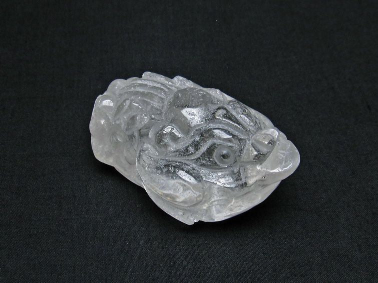 水晶 手彫り 置物 キンセン 金蟾 一点物 144-187