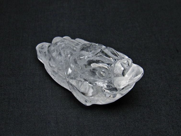 水晶 手彫り 置物 キンセン 金蟾 一点物 144-211