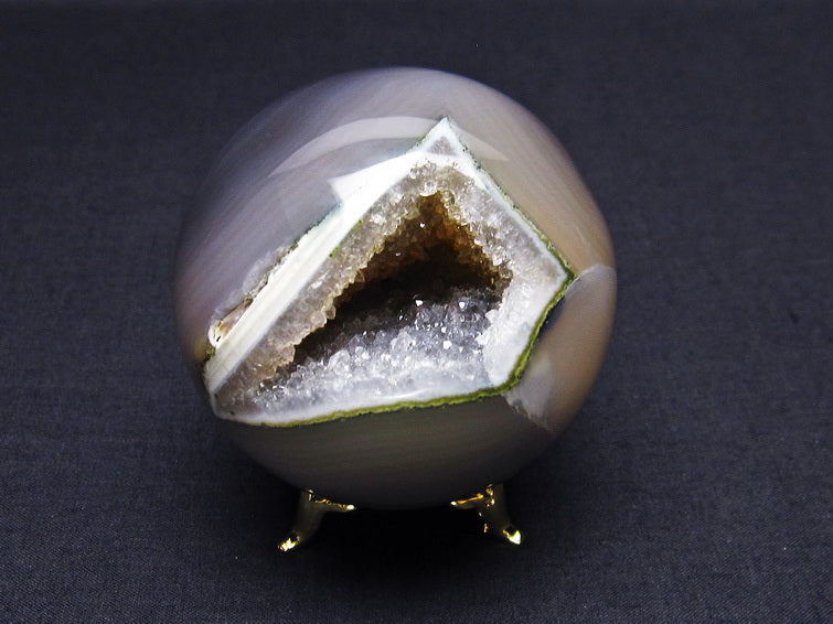 アゲート 笑口丸玉 ジオード スフィア 丸玉 一点物  151-5619 [sold out]