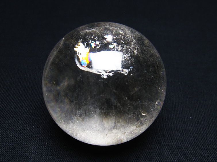 水晶 丸玉 虹入り 53mm 水晶玉 スフィア 一点物 151-6135