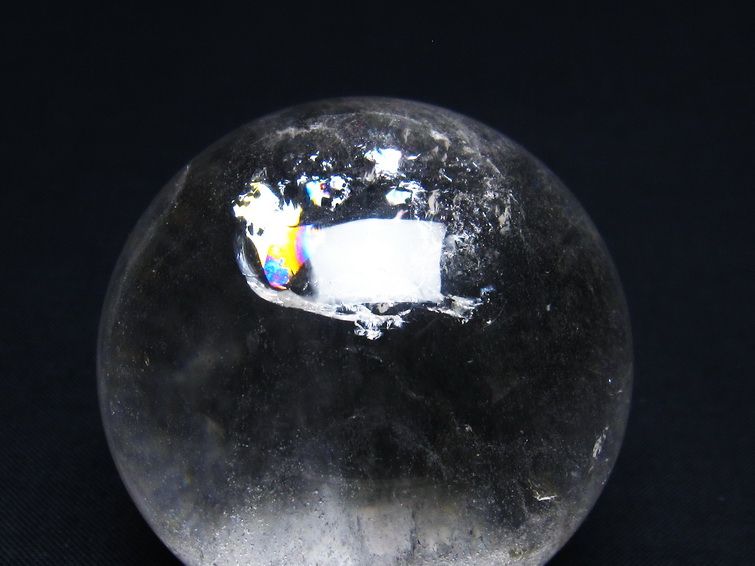 水晶 丸玉 虹入り 53mm 水晶玉 スフィア 一点物 151-6135