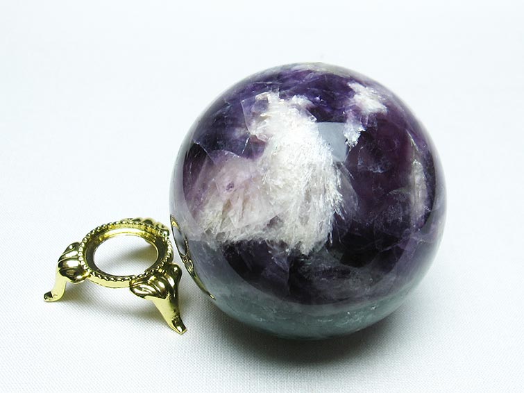 エンジェルフェザー フローライト 丸玉 60mm 一点物 151-7224