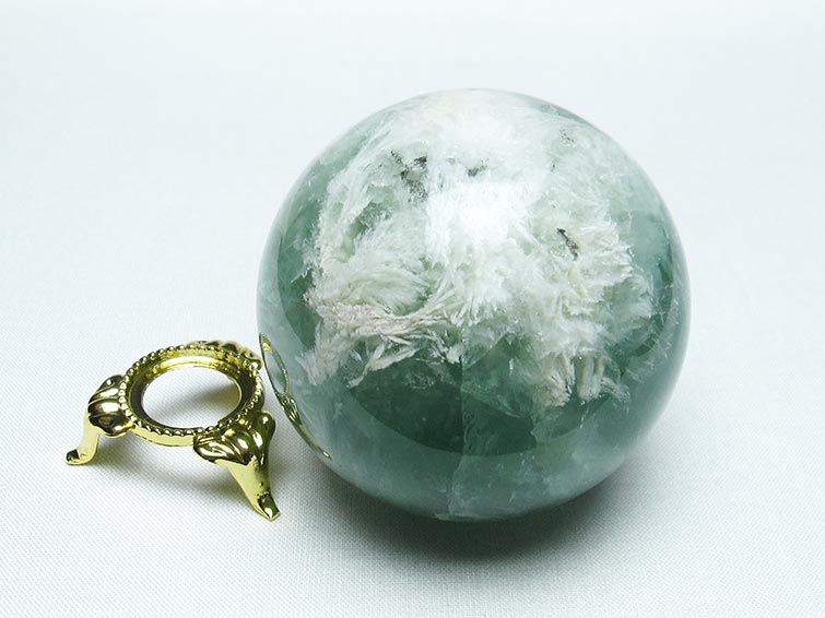 エンジェルフェザー フローライト 丸玉 62mm 一点物 151-7226