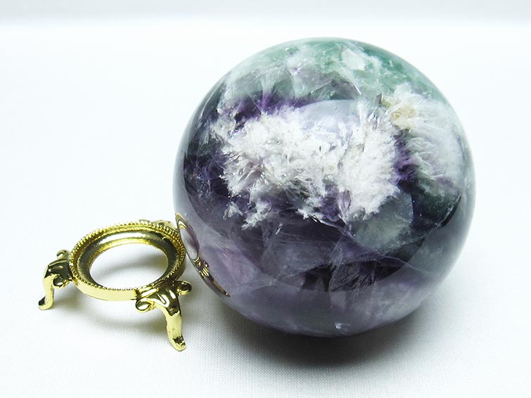 エンジェルフェザー フローライト 丸玉 74mm 一点物 151-7239