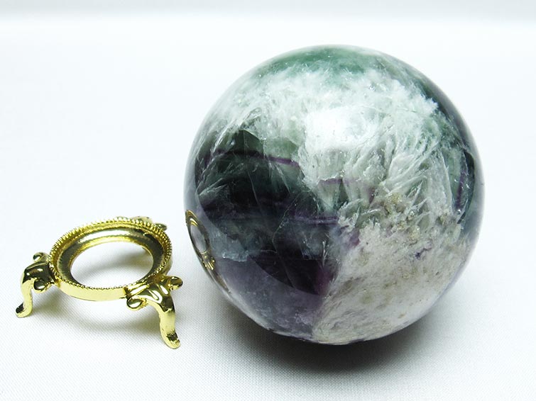 エンジェルフェザー フローライト 丸玉 70mm 一点物 151-7248