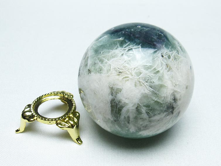 エンジェルフェザー フローライト 丸玉 55mm 一点物 151-7262