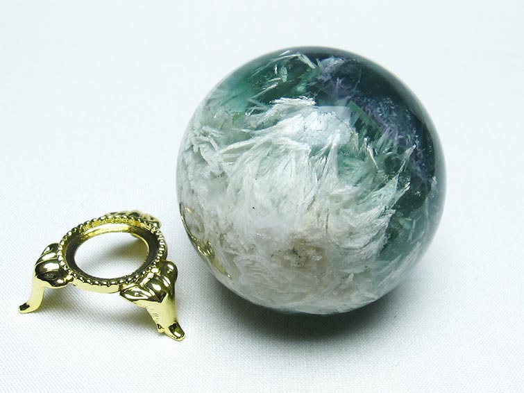 エンジェルフェザー フローライト 丸玉 54mm 一点物 151-7282