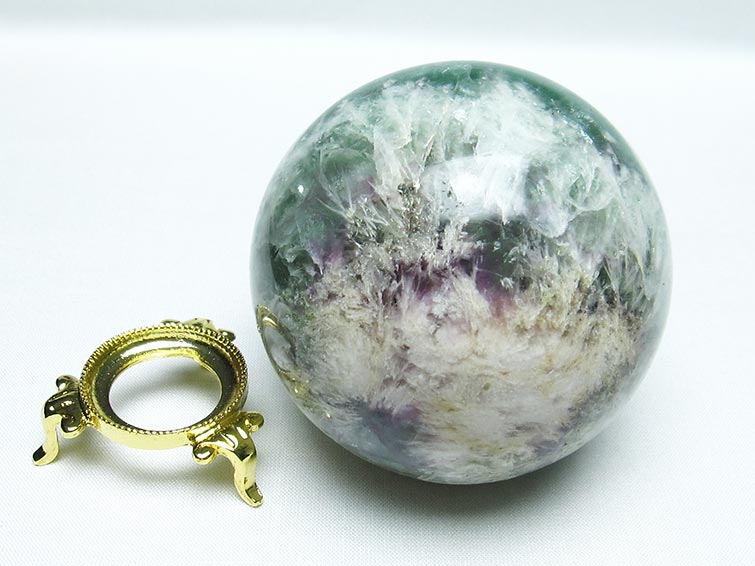 エンジェルフェザー フローライト 丸玉 75mm 一点物 151-7305