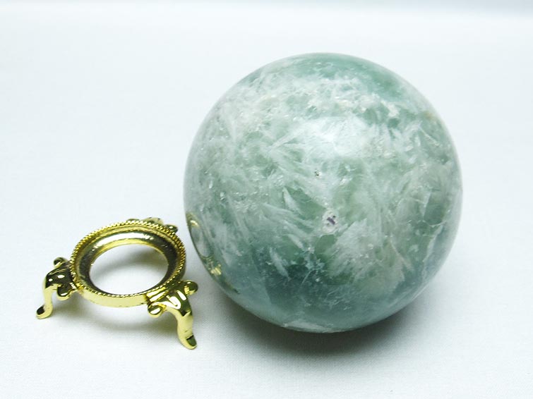 エンジェルフェザー フローライト 丸玉 72mm 一点物 151-7316