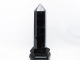1.4Kg モリオン 六角柱 黒水晶 ポイント 置物 原石 台座付属 一点物 152-2192