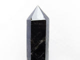 1.4Kg モリオン 六角柱 黒水晶 ポイント 置物 原石 台座付属 一点物 152-2196