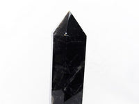 1.4Kg モリオン 六角柱 黒水晶 ポイント 置物 原石 台座付属 一点物 152-2196