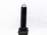 1.3Kg モリオン 六角柱 黒水晶 ポイント 置物 原石 台座付属 一点物 152-2201