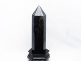 1.3Kg モリオン 六角柱 黒水晶 ポイント 置物 原石 台座付属  一点物 152-2206