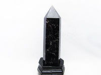 1.4Kg モリオン 六角柱 黒水晶 ポイント 置物 原石 台座付属  一点物 152-2207