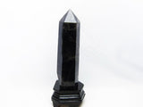 1.2Kg モリオン 六角柱 黒水晶 ポイント 置物 原石 台座付属 一点物 152-2208