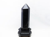 1Kg モリオン 六角柱 黒水晶 ポイント 置物 原石 台座付属 一点物 152-2211