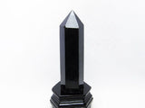 モリオン 六角柱 黒水晶 ポイント 置物 原石 台座付属 一点物 152-2244