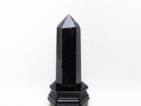 モリオン 六角柱 黒水晶 ポイント 置物 原石 台座付属 一点物 152-2247