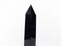 1.1Kg モリオン 六角柱 黒水晶 ポイント 置物 原石 台座付属  一点物 152-2265