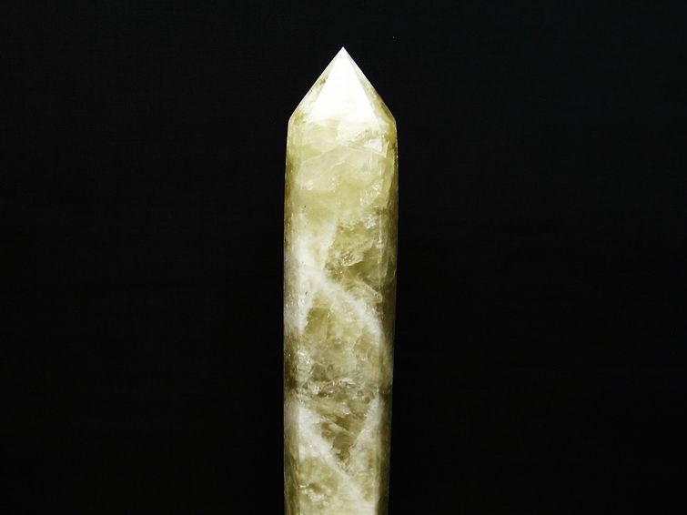 シトリンクォーツ 六角柱 シトリン ポイント 置物 原石 台座付属  一点物 152-2291