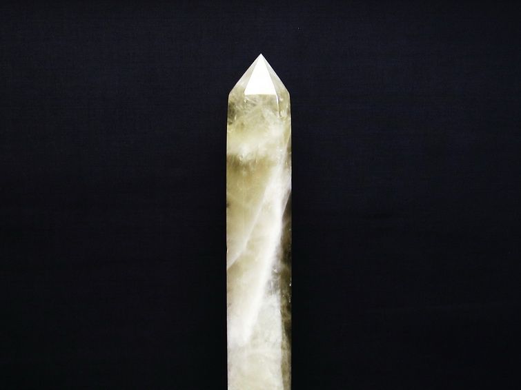 シトリンクォーツ 六角柱 シトリン ポイント 置物 原石 台座付属  一点物 152-2292