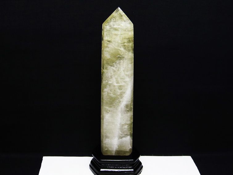 シトリンクォーツ 六角柱 シトリン ポイント 置物 原石 台座付属  一点物 152-2293