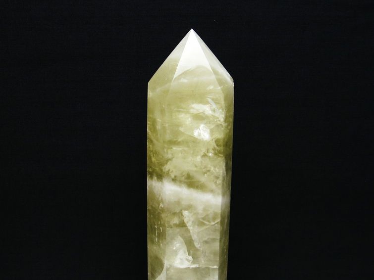 シトリンクォーツ 六角柱 シトリン ポイント 置物 原石 台座付属  一点物 152-2304