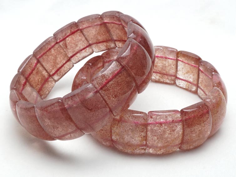 バレンタインフェア】 ストロベリークォーツ バングル 苺水晶 メンズ