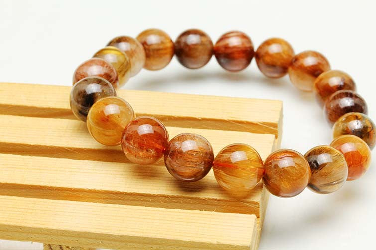 キャッツアイルチルクォーツ ブレスレット 11mm 一点物 111-10980