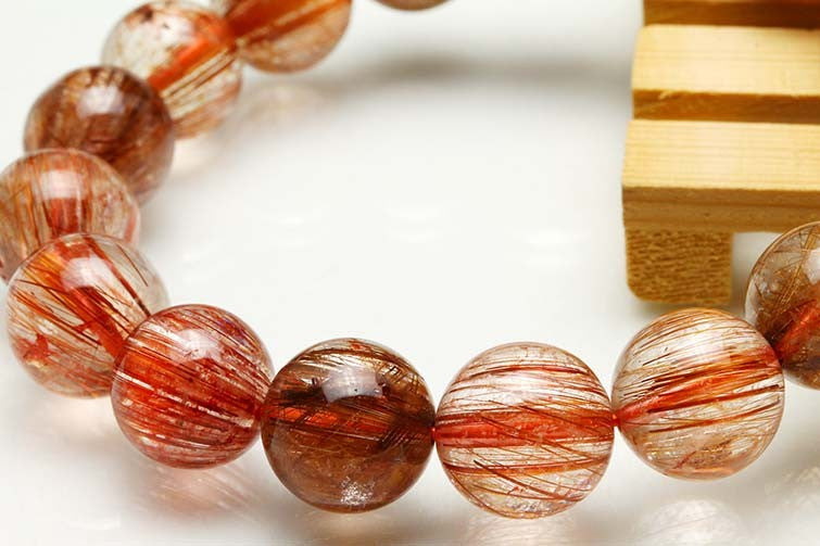 ルチルクォーツ ブレスレット キャッツアイ 12mm 一点物 111-10981