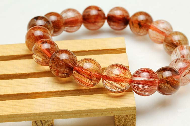 キャッツアイルチルクォーツ ブレスレット 12mm 一点物 111-10981