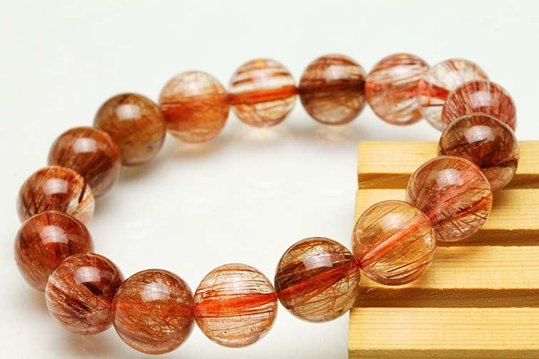 キャッツアイルチルクォーツ ブレスレット 12mm 一点物 111-10981