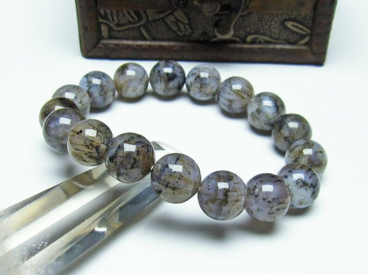 ルチルインアゲート ブレスレット 12mm 一点物 メール便可 [M便 1/10] 111-11079