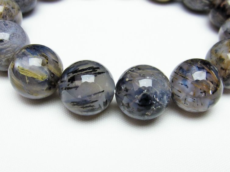 ルチルインアゲート ブレスレット 15mm 一点物 111-11184