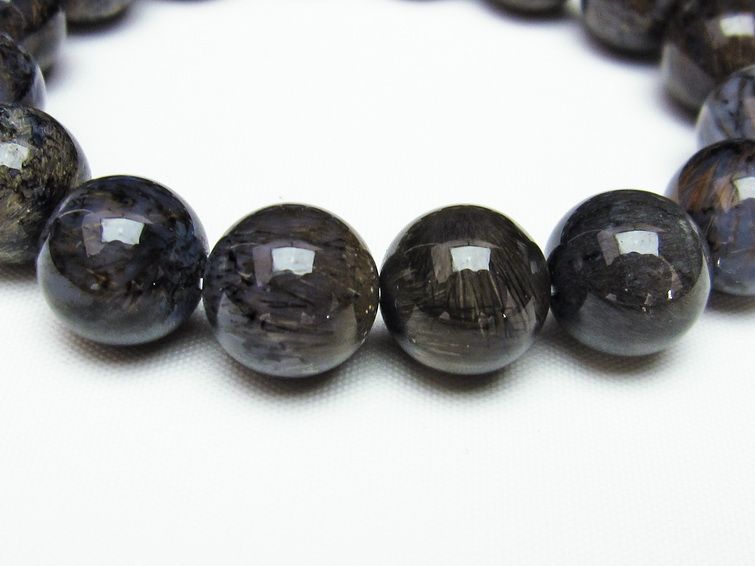 ルチルインアゲート ブレスレット 14mm 一点物 111-11192