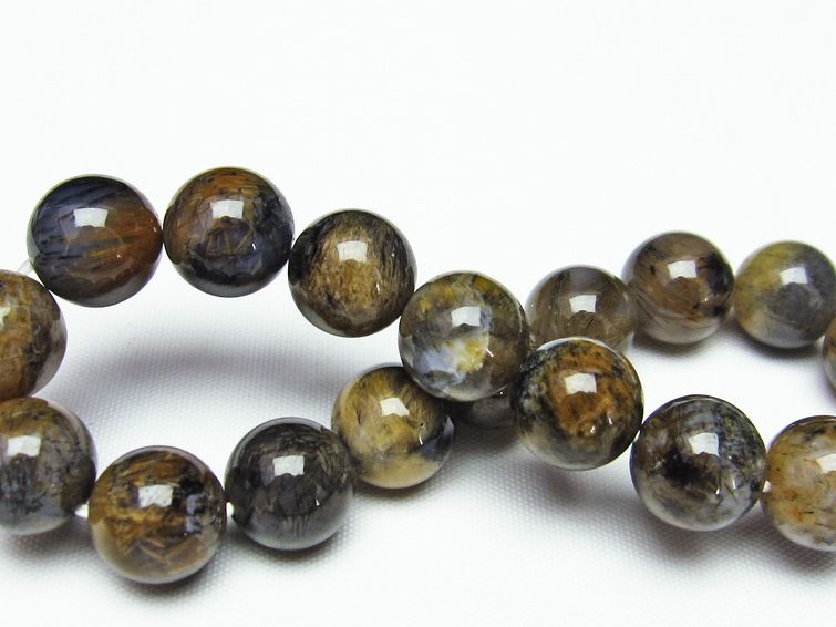 ルチルインアゲート ブレスレット 12mm 一点物 111-11206