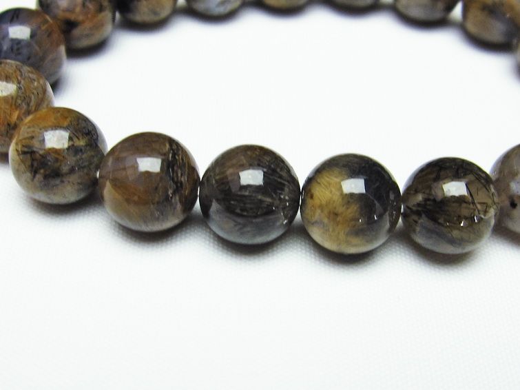 ルチルインアゲート ブレスレット 12mm 一点物 111-11206