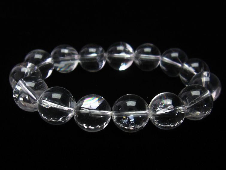 アイリスクォーツ 水晶 ブレスレット 虹入り 14mm 一点物 メール便可 [M便 1/10] 111-11232