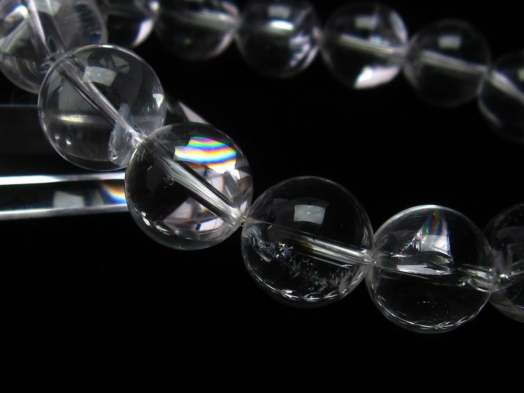 アイリスクォーツ 水晶 ブレスレット 虹入り 14mm 一点物 メール便可 [M便 1/10] 111-11232
