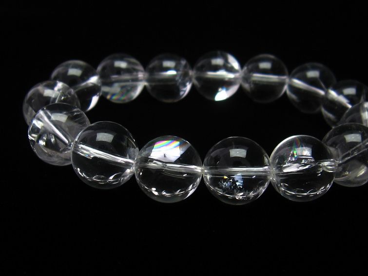 アイリスクォーツ 水晶 ブレスレット 虹入り 14mm 一点物 メール便可 [M便 1/10] 111-11232