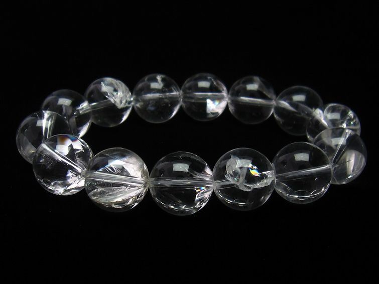 アイリスクォーツ 水晶 ブレスレット 虹入り 16mm 一点物 111-11238