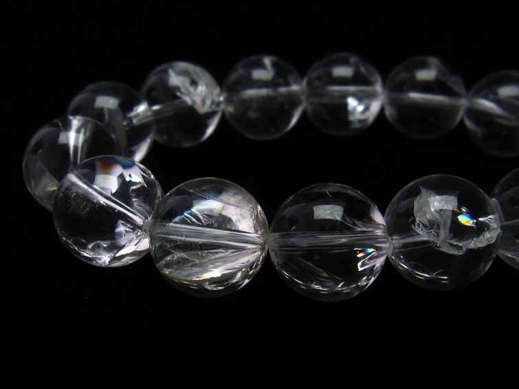 アイリスクォーツ 水晶 ブレスレット 虹入り 16mm 一点物 111-11238