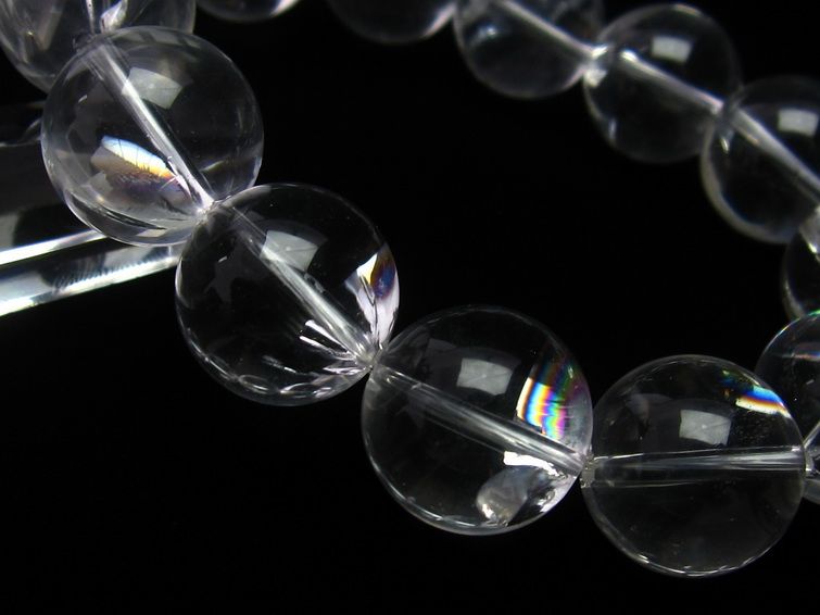アイリスクォーツ 水晶 ブレスレット 虹入り 17mm 一点物 111-11242