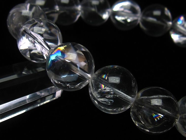 アイリスクォーツ 水晶 ブレスレット 虹入り 16mm 一点物 111-11243