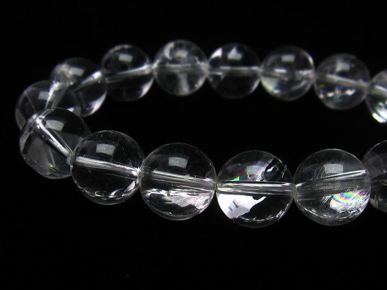 アイリスクォーツ 水晶 ブレスレット 虹入り 13mm 一点物 メール便可 [M便 1/10] 111-11250
